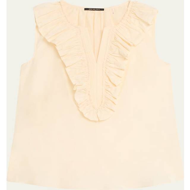 Florence Sleeveless Ruffle Blouse - ECRU - Medium