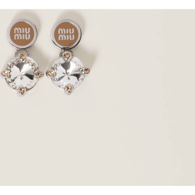 Metal earrings with crystals