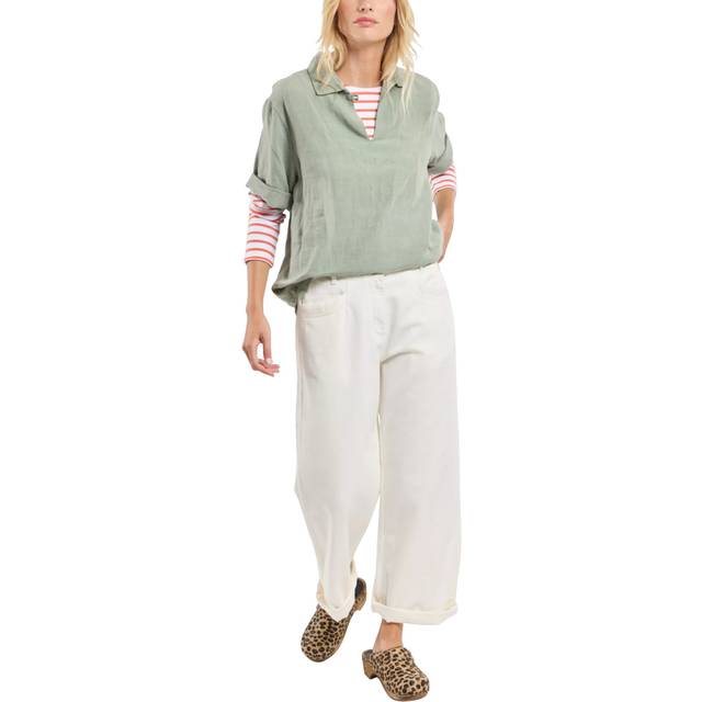 Armor Lux Wide Leg Denim Trousers, Naturel