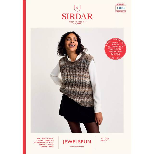 Sirdar Jewelspun Beneath The Surface Vest Knitting Pattern, 10804
