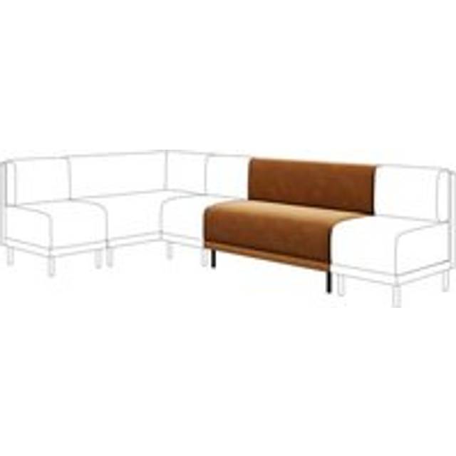 Mae Long Dining Bench, Matte Plush Velvet - Caramel