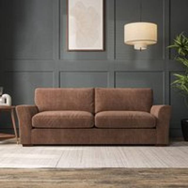 Lena 4 Seater Sofa - Tonal Plush Chenille Soft Clay