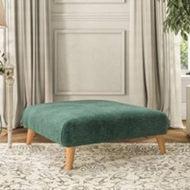 Evelyn Footstool - Luxury Chenille Pacific