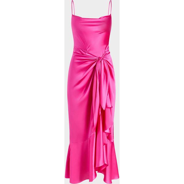 Vivienda Silk Tie-Waist Midi Dress - BLUSHING  LILAC - 2