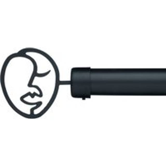 Faces Extendable Metal Eyelet Curtain Pole - Black