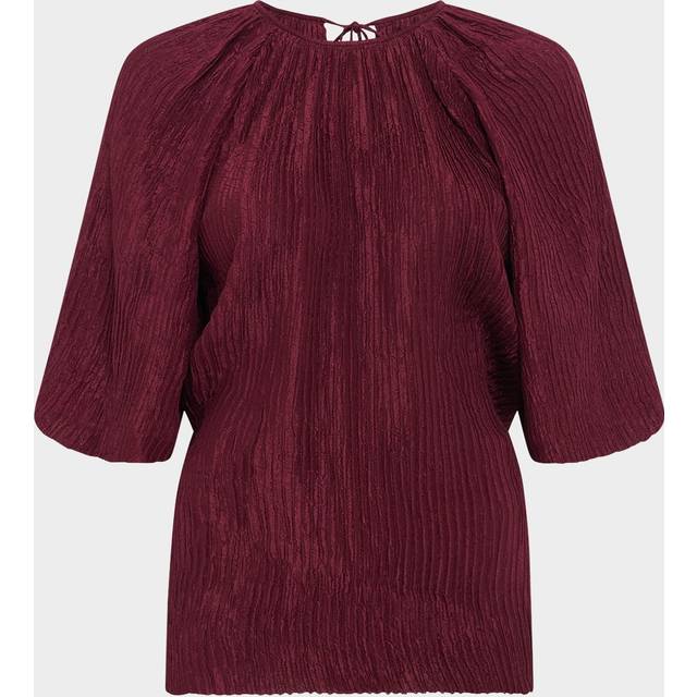 Nula Plisse Silk Top - BORDEAUX - 46 IT (10 US)