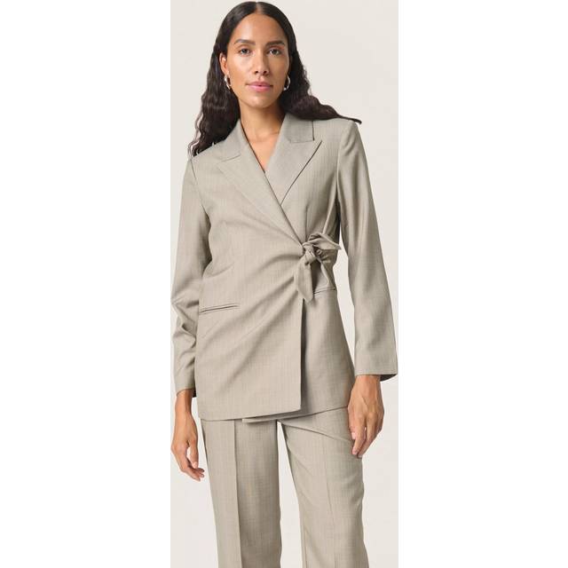 Soaked In Luxury Vivica Wrap Blazer, Melange Suiting