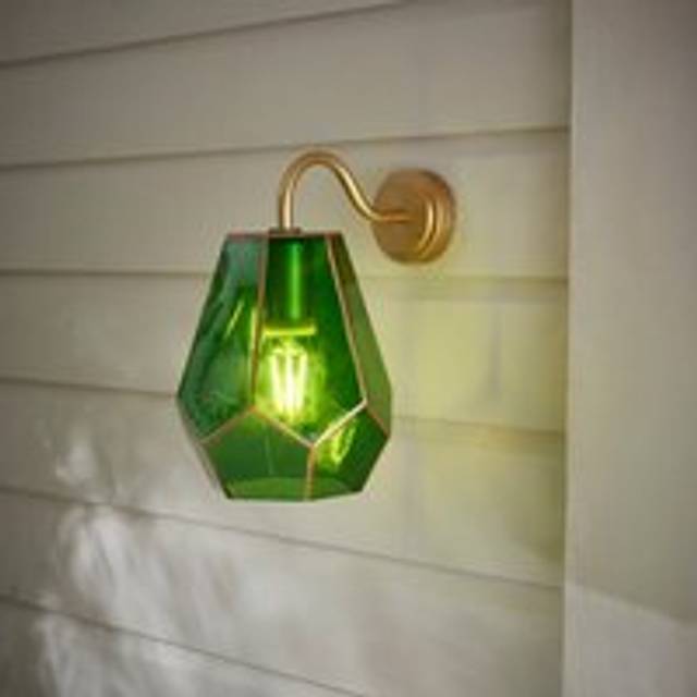 Hartnell Art Deco Outdoor Wall Light - Green