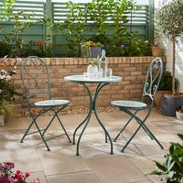 Amalfi Mosaic Effect Bistro Set - Jade Mist