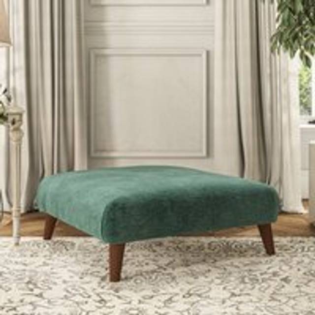 Evelyn Footstool - Luxury Chenille Pacific