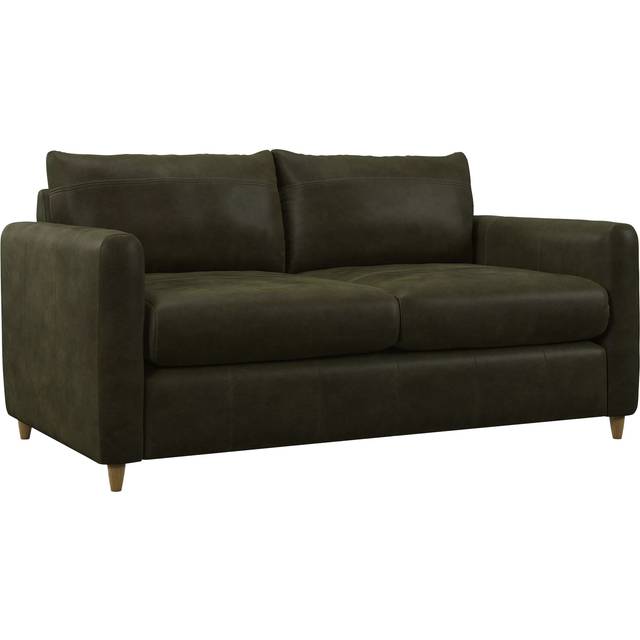 John Lewis Bailey II Medium 2 Seater Leather Sofa Bed, Light Leg