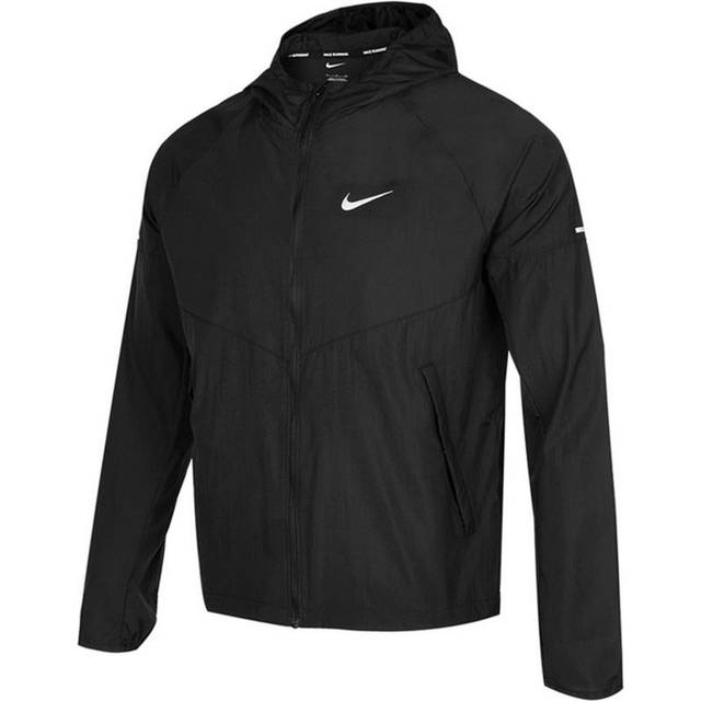 Nike As Men's Nk Rpl Miler JKT Jacket Reflective Logo Print Woven Sports Hooded Jacket Men's Black DD4747-010