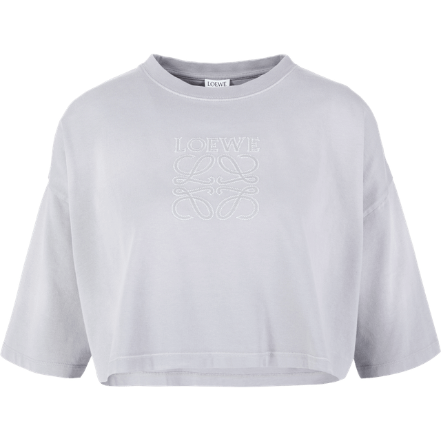 Loewe Cropped cotton jersey T-shirt - grey (UK 10)