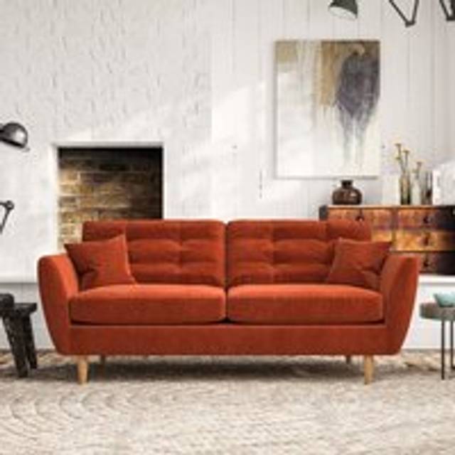 Anders 3 Seater Sofa - Luxury Velvet Orange Umber