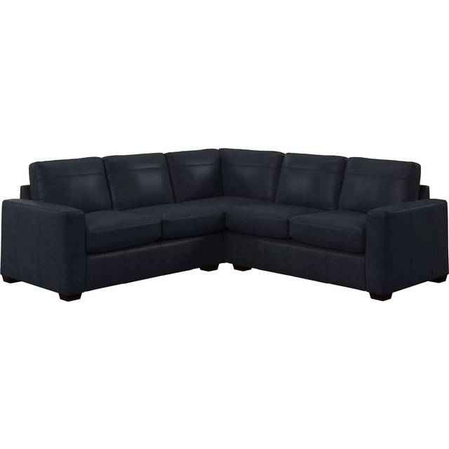 John Lewis Oliver II 5 Seater Leather Corner Sofa, Dark Leg