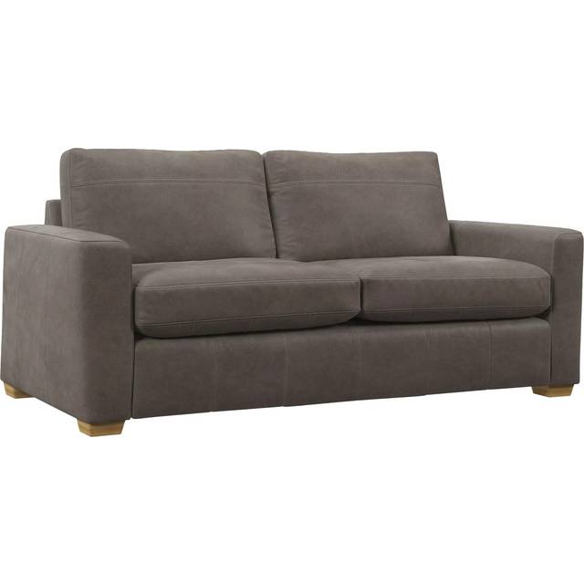 John Lewis Oliver II Large 3 Seater Leather Sofa, Light Leg