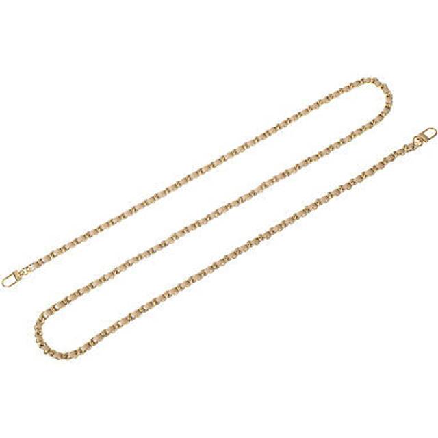 55" purse chain strap with buckles for shoulder and cross body (khaki + gold)