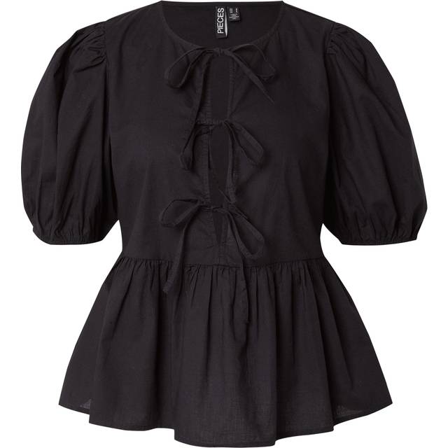 Pcjolly Tie Puff Sleeved Top