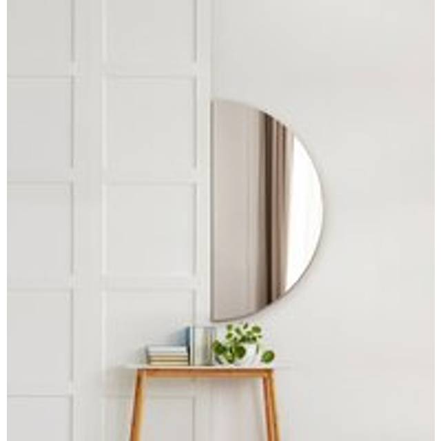 Frameless Half Circle Wall Mirror - Silver