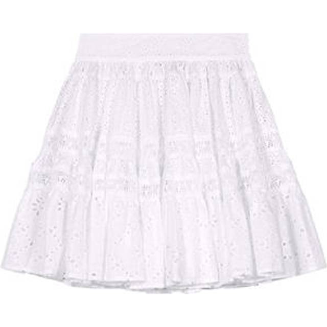 Jupe Courte En Broderie - Blanc - Maje -  Matière principale: 100% cotonDoublure: 100% viscoseBande dentelle: 100% polyesterMatière secondaire: 100% coton - Prêt-à-porter > Bas > Jupes courtes