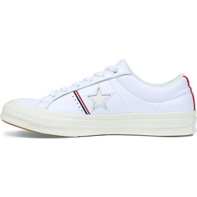 Converse One Star Piping Low Top In White/Enamel Red/Egret 159694C - White/Blue/Red - 3