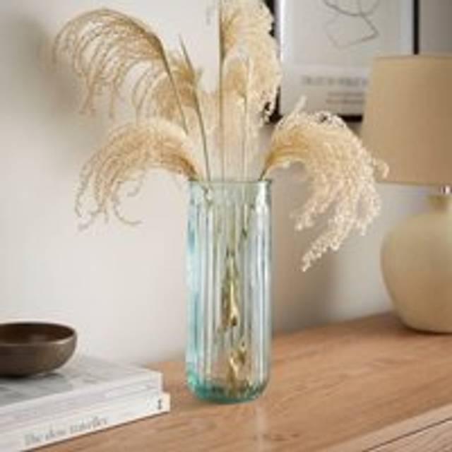 Botella Green Patterned Glass Bud Vase