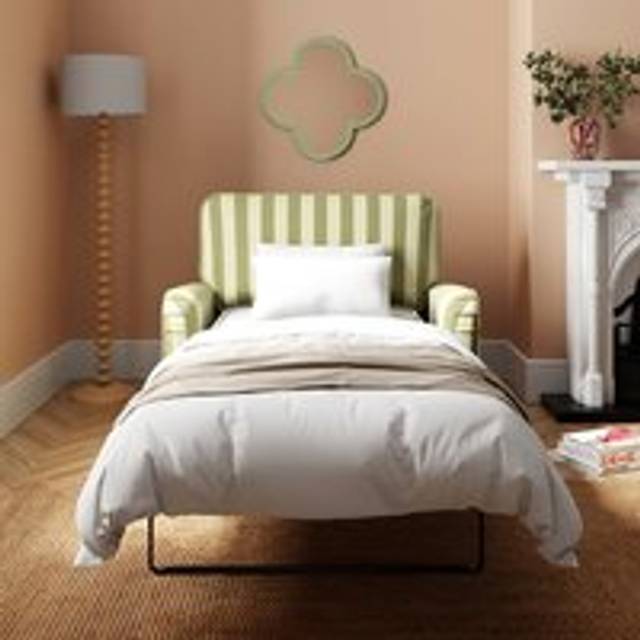 Beatrice Woven Stripe Snuggle Sofa Bed - Olive