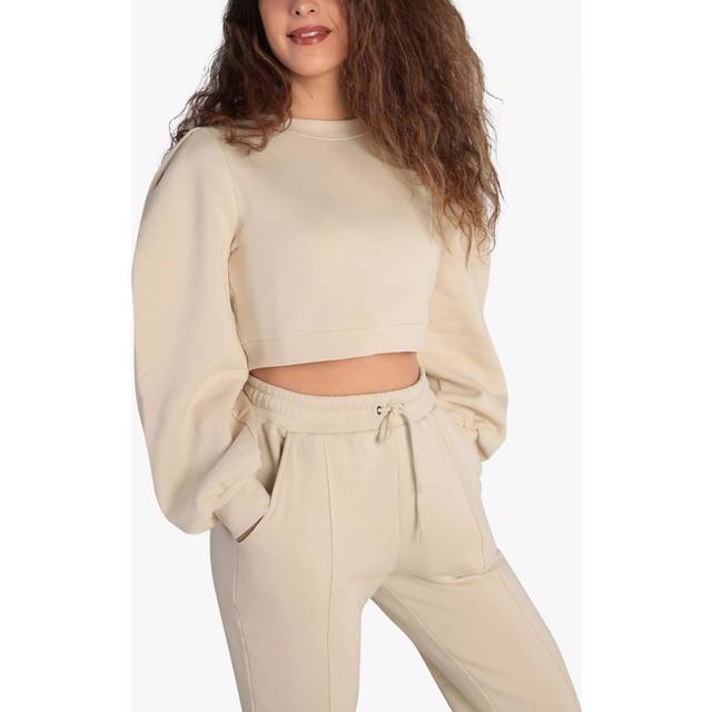Closet London Ivory Crop Sweatshirt Size:14