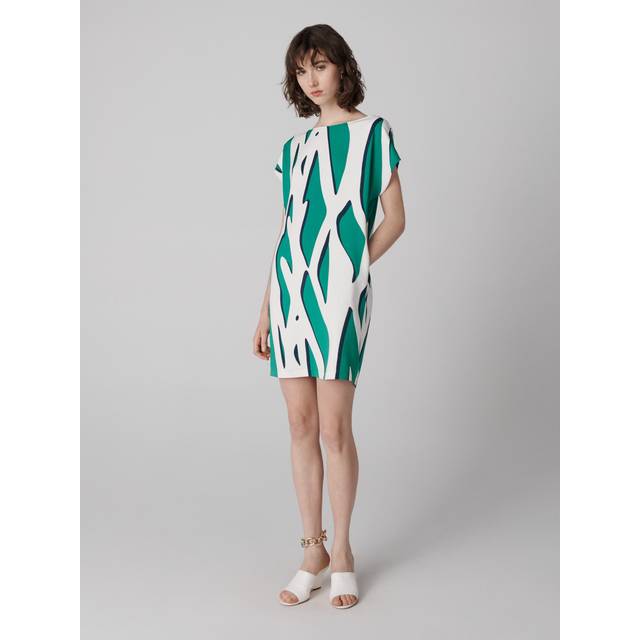 Cora Dress - Giant Shadow Twigs Green