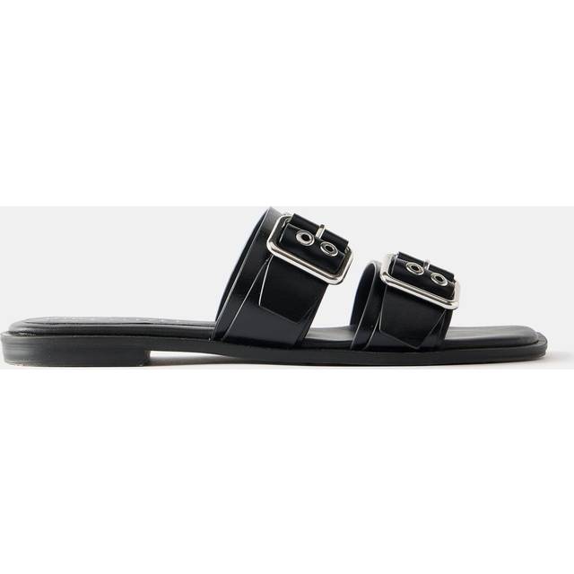 Mint Velvet Leather Double Strap Buckle Sandals