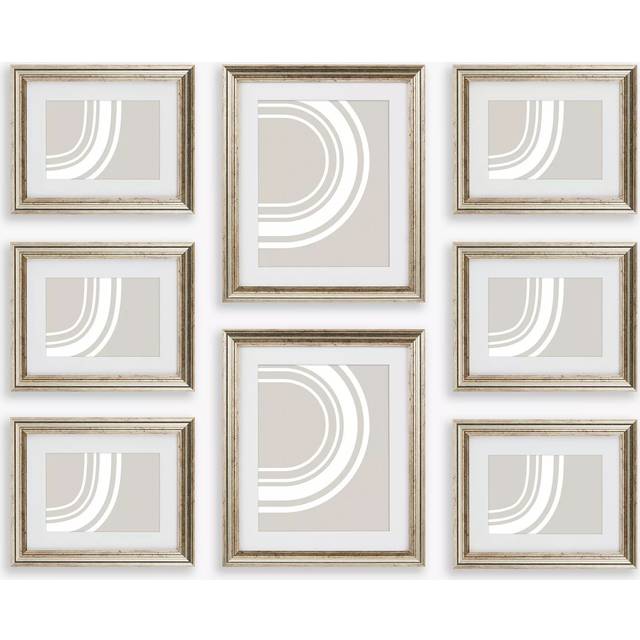 John Lewis Gallery Set Multi-aperture Photo Frames, 8 Photo, Champagne