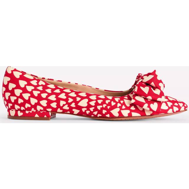 Boden Vic Heart Chisel Toe Ballerina Pumps, Red/White