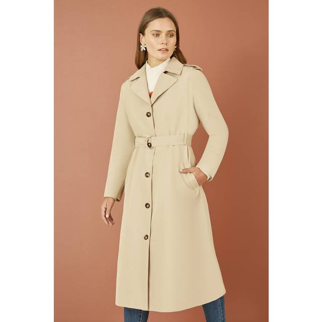 Yumi Belted Trench Coat, Beige
