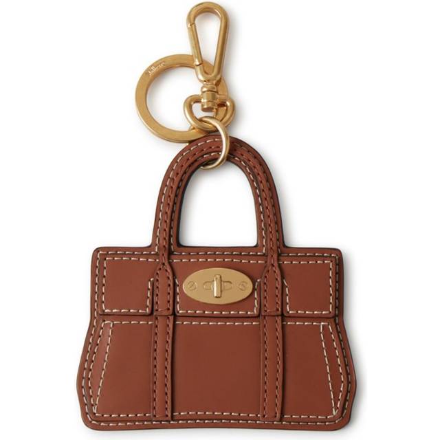 Bayswater bag keyring vintage oak flat veg leather