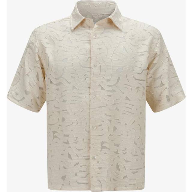 NN07 Freddy Transparent Knitted Short Sleeve Shirt Ivory