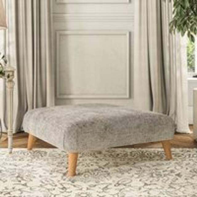 Evelyn Footstool - Chunky Chenille Silver