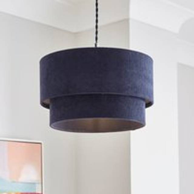 Peyton Cord Two Tier Lamp Shade - Navy