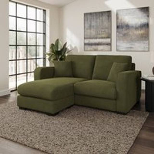 Carson Tonal Boucle Compact Corner Chaise Sofa - Tonal Boucle Forest Green