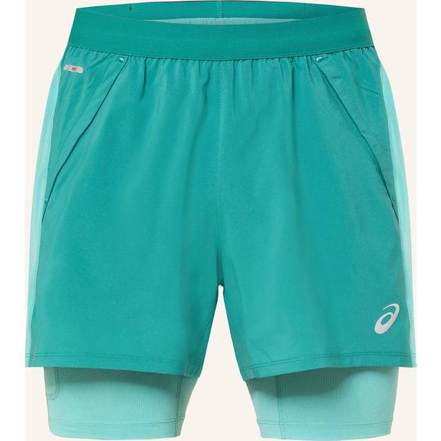 ASICS Road 2in1 5in Running Shorts Men - Turquoise, Size XXL - turquoise