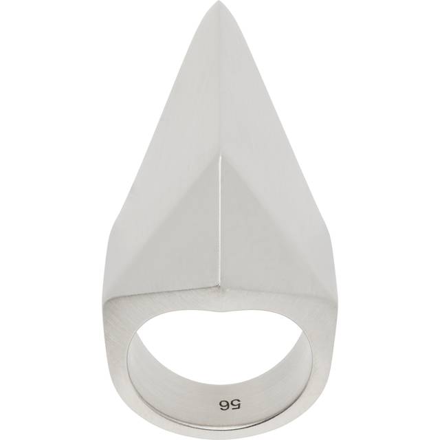 Rick Owens Silver Hollywood Pyramid Ring - 128 Palladio - FR 56