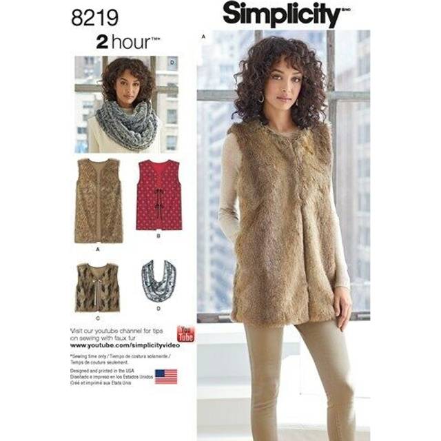 Simplicity 8219 Easy to Sew Womens Lined Coat and Vest Sewing Pattern  Sizes XSXL