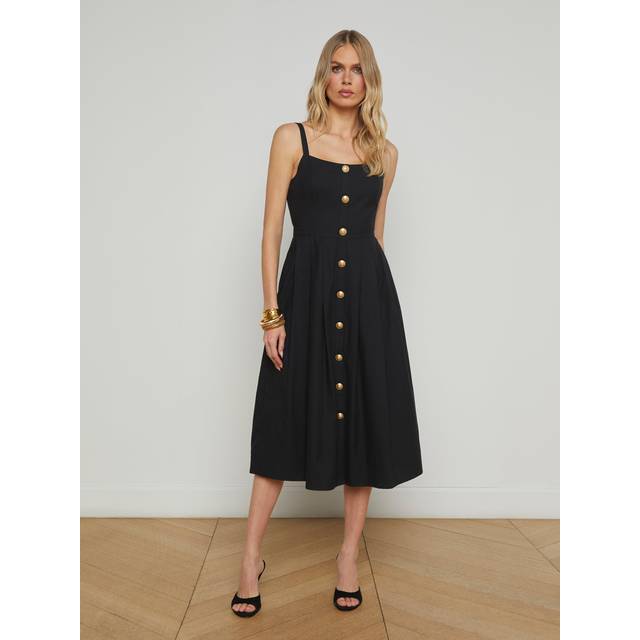Esmeralda Sleeveless Midi Dress - BLACK - 4