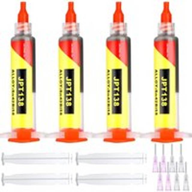 4 Pack Sn42 Bi58 Electronic Solder Paste Syringe, Melting Point 138, Low Temperature, No-Clean Solder Paste, Suitable for Soldering BGA IC Electronic