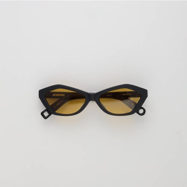 Bambino Angular Sunglasses in Matt Black - Black/Yellow
