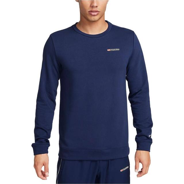 Nike Dri-Fit Track Club Logo Quick-Dry Crew Neck Running Sweatshirt Men Sportswear Navy-Blue FB5510-410 S