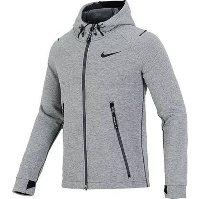 Nike Pro Therma-FIT Full-length zipper Cardigan Knit Training Hooded Jacket Gray DD1879-068 - Grey - L