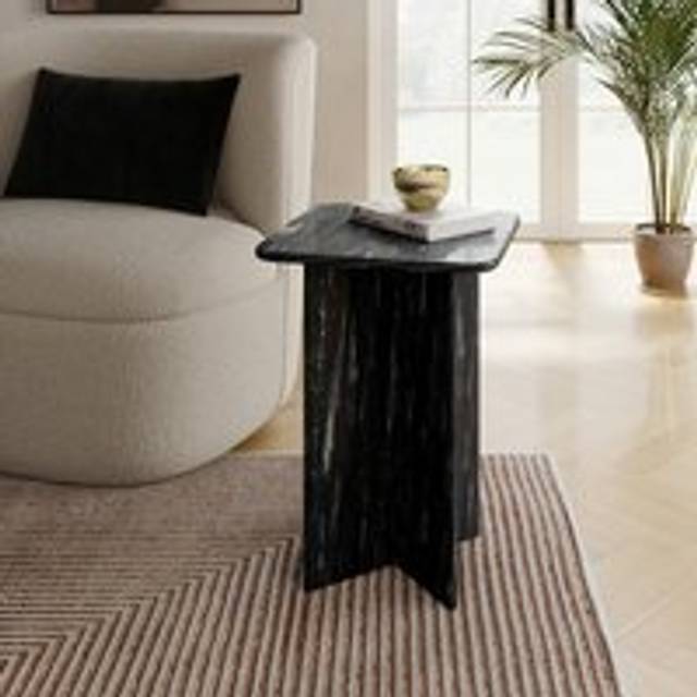 Lana Marble Tall Side Table - Black