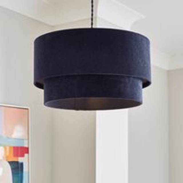 Peyton Cord Two Tier Lamp Shade - Navy