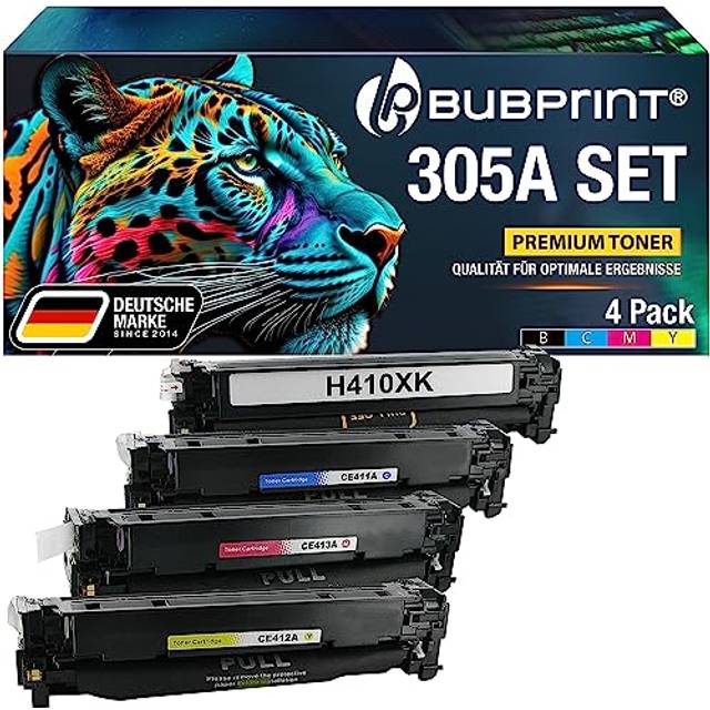 Bubprint 4 toner kompatibla som ersättning för HP 305X för Laserjet Pro 400 Color M451dn M451dw M451nw MFP M475dn M475dw Pro 300 Color M351A MFP M375nw CE410X CE411A CE412A CE413A Multipack