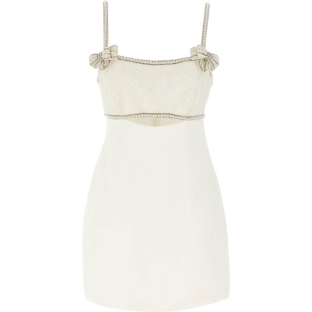 SELF PORTRAIT Bow Mini Dress - White